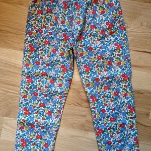 NWOT Mini Boden Bright Floral Stretch Waist Girls Size 7 Pants - 4 pockets!
